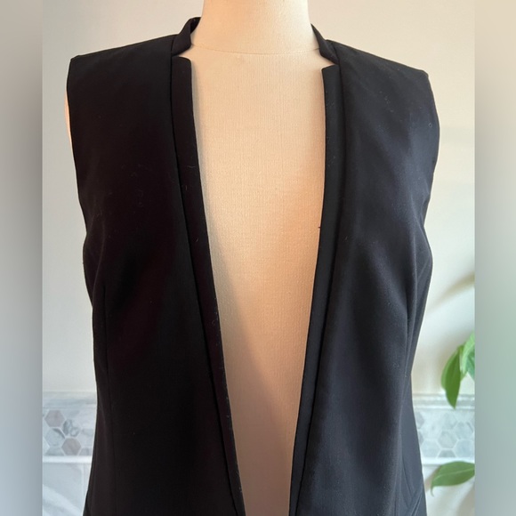 WHBM Single Front Button Black Long Vest Sz 6 - Picture 4 of 11